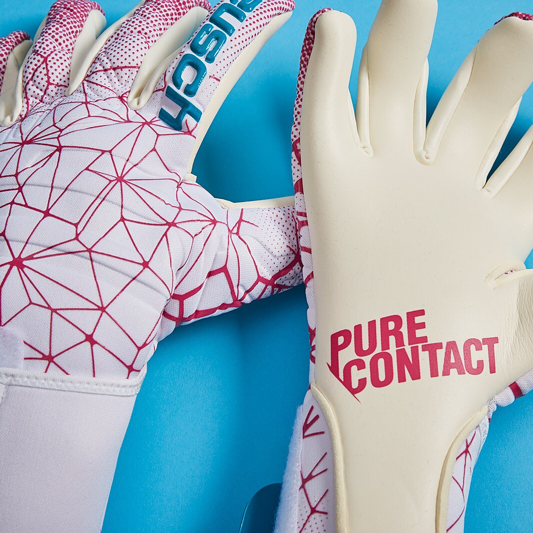 Reusch Pure Contact II G3 - White/Project Pink/Aqua Blue - Mens Goalkeeping  Gloves - Negative Cut