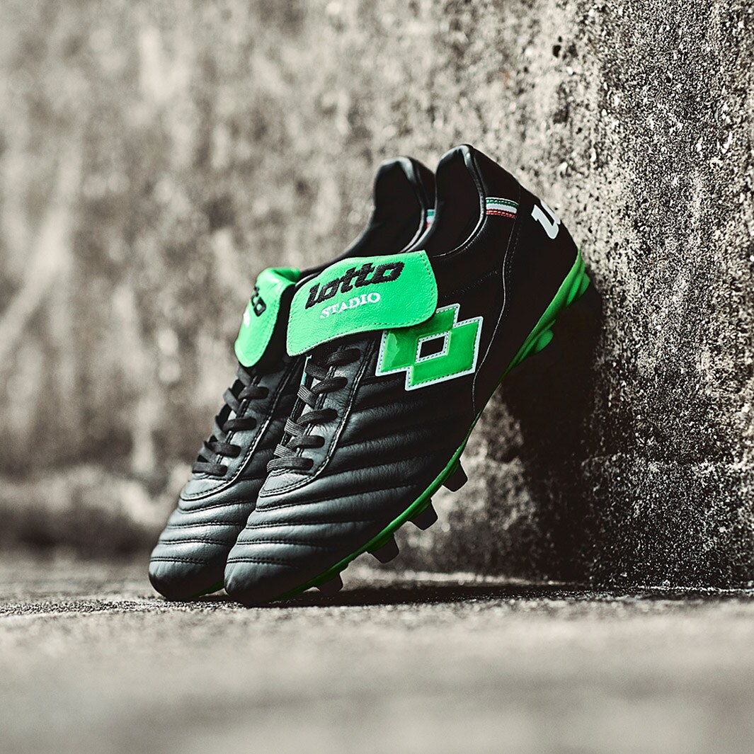 Lotto Stadio Made In Italy FG - Black/Spring Green - Firm Ground