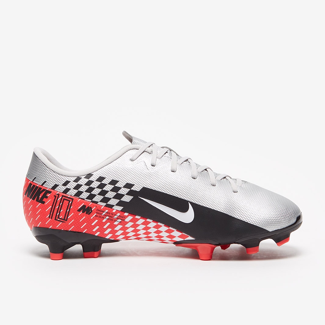 Nike Kids Mercurial Vapor XIII Academy Neymar FG MG Chrome Black Red Orbit Platinum Tint Firm Ground Junior Soccer Cleats