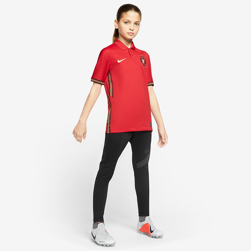 Nike Kids Portugal 2020 Home Stadium SS Shirt - Gym Red/Metallic Gold ...