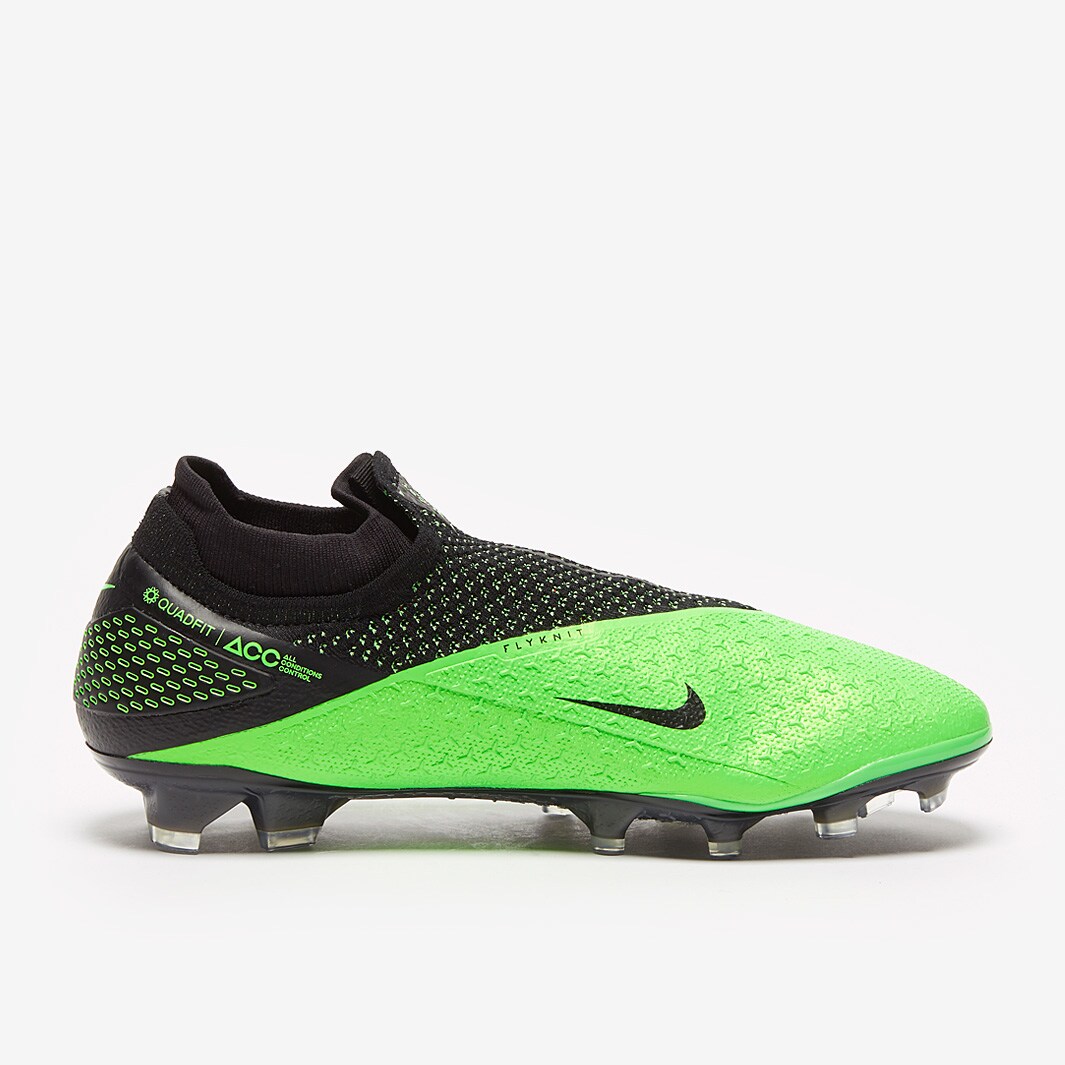 Nike Phantom Vision II Elite DF FG - Black/Metallic Platinum/Green ...