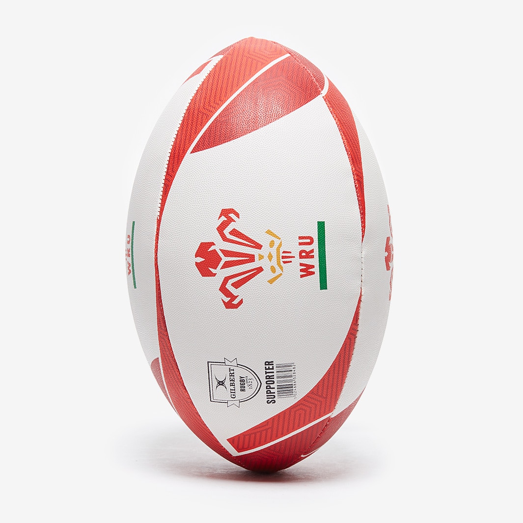 Gilbert Wales Supporters Ball White/Red Rugby Balls ProDirect Soccer