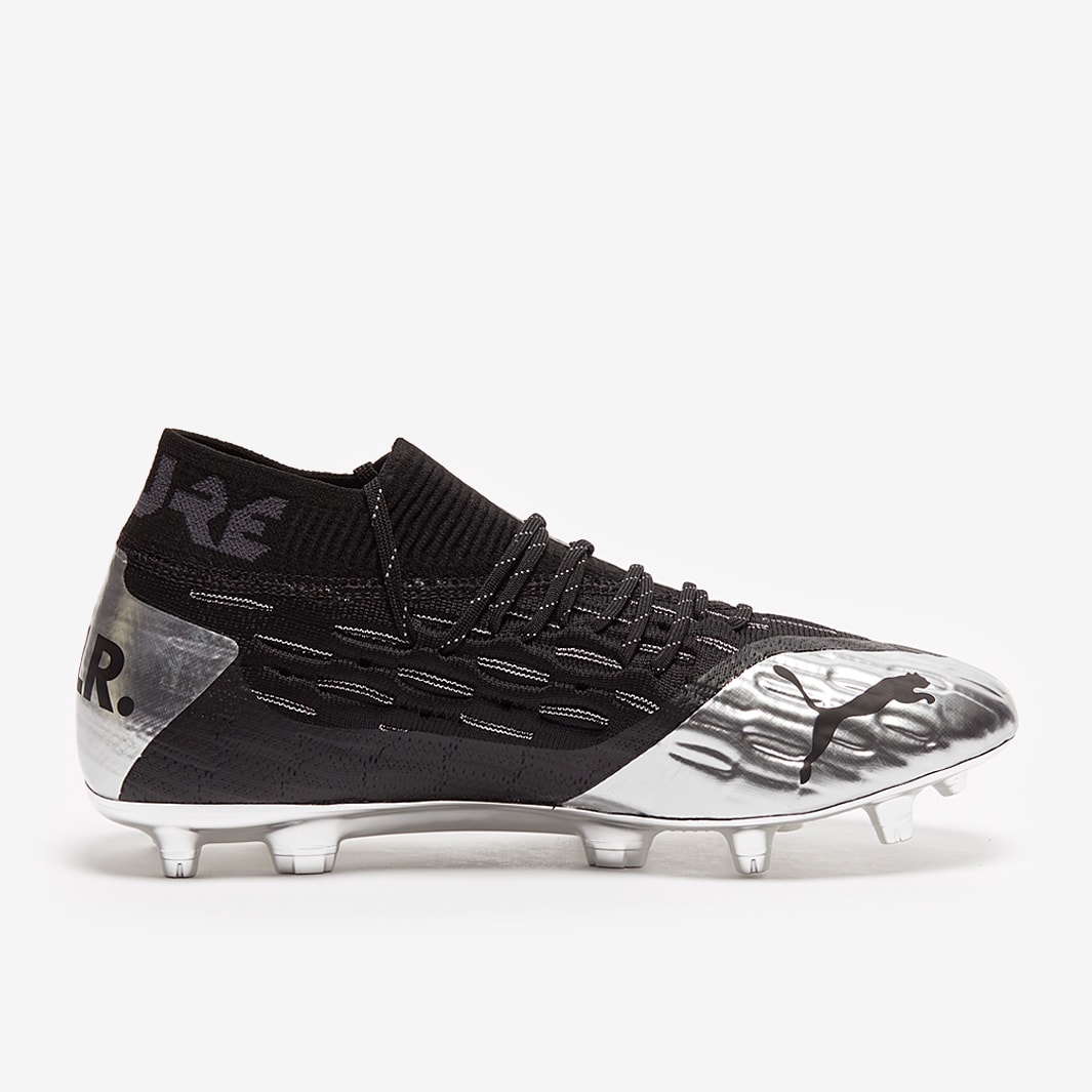 Puma Future 6.1 Netfit BALR FG/AG - Black/Metallic Silver/Asphalt/Silver -  Firm Ground - Mens Boots | Pro:Direct Soccer