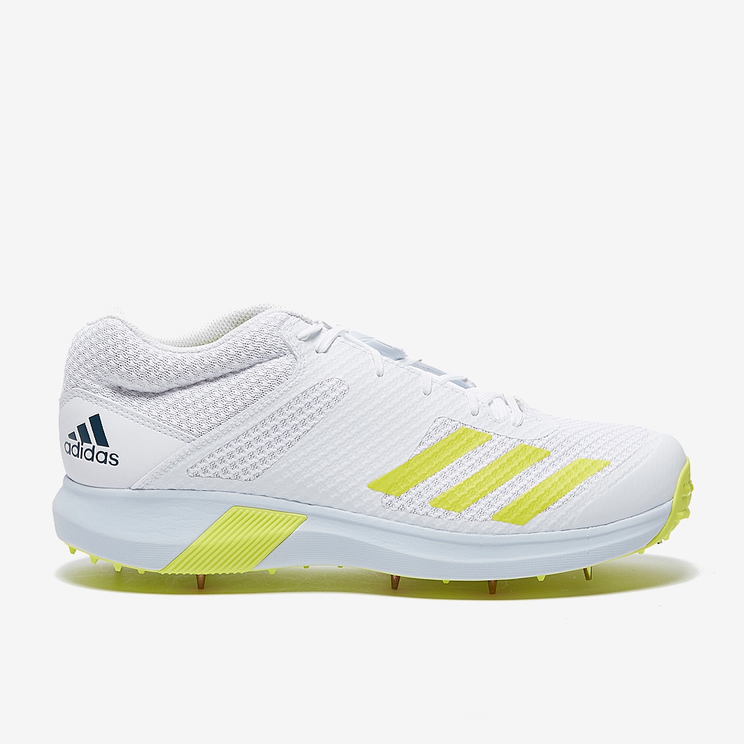 adidas Vector Mid Cricket Spikes White/Acid Yellow Mens Shoes