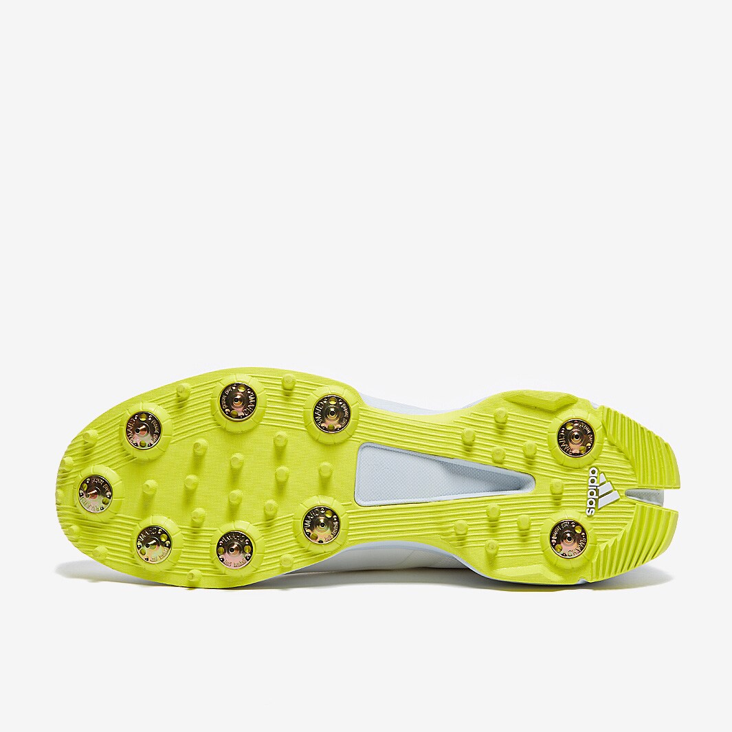 adidas 22YDS Cricket Spikes White/Acid Yellow Mens Shoes Pro