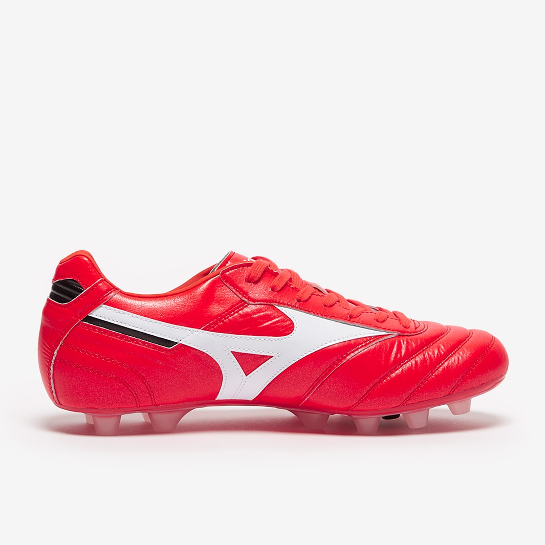 Mizuno Morelia II FG シューズ ホワイト/レッド Mizuno Morelia II Made In Japan FG - High Risk Red - White