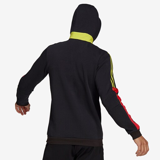 adidas Tiro Hoodie - Black/Vivid Red/Acid Yellow image 3 |
