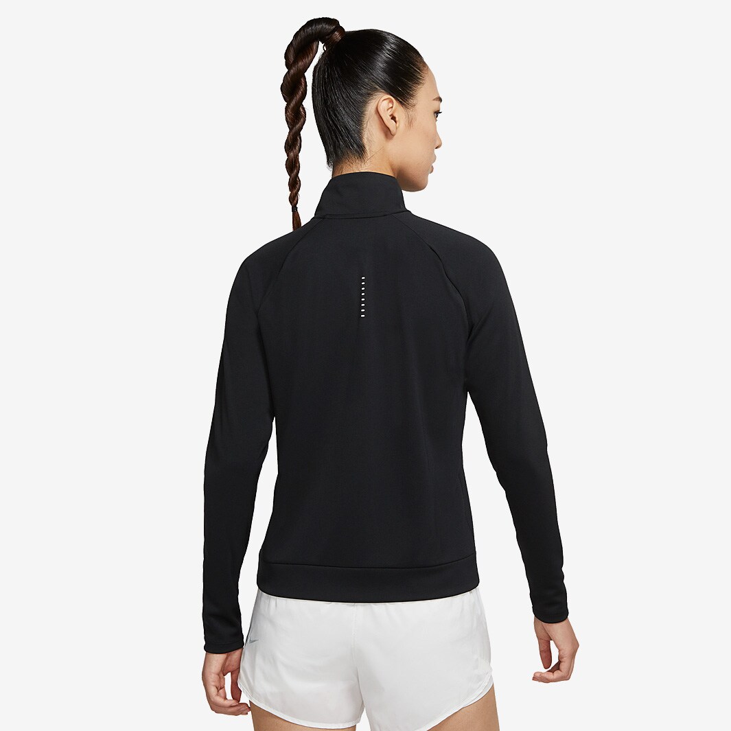 Nike Womens Swoosh Run Half Zip Midlayer Black/White Womens Clothing