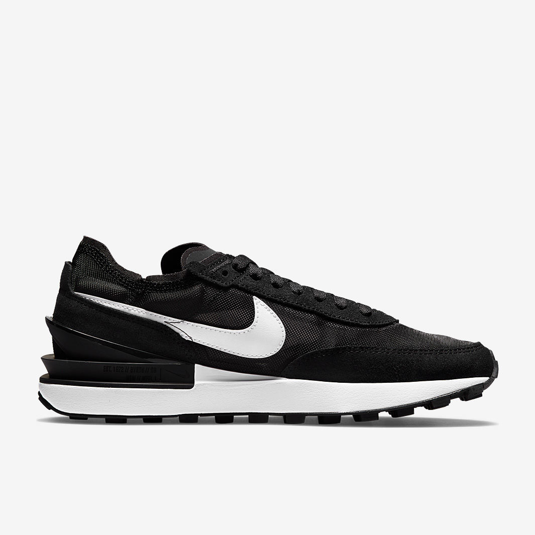 nike waffle one white black orange