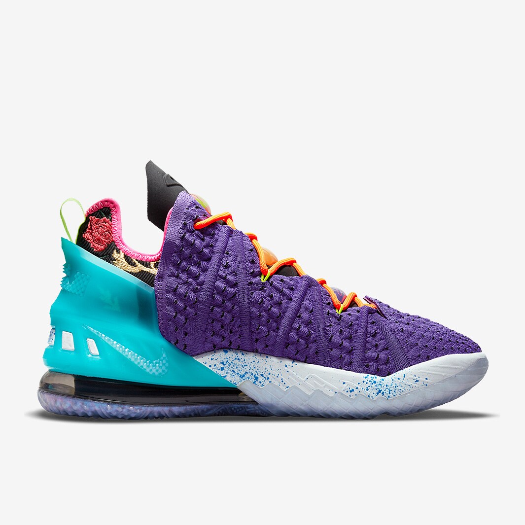 Nike LeBron 18 Mens Basketball Shoe Purple Black Free Shipping