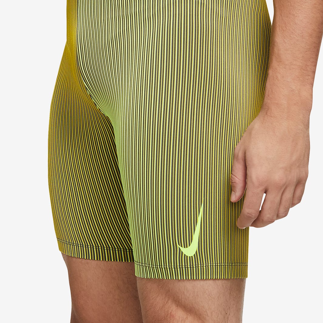Nike Mens Aeroswift 1/2 Tights / Running Shorts DA1429-068 Grey/Volt M/XL