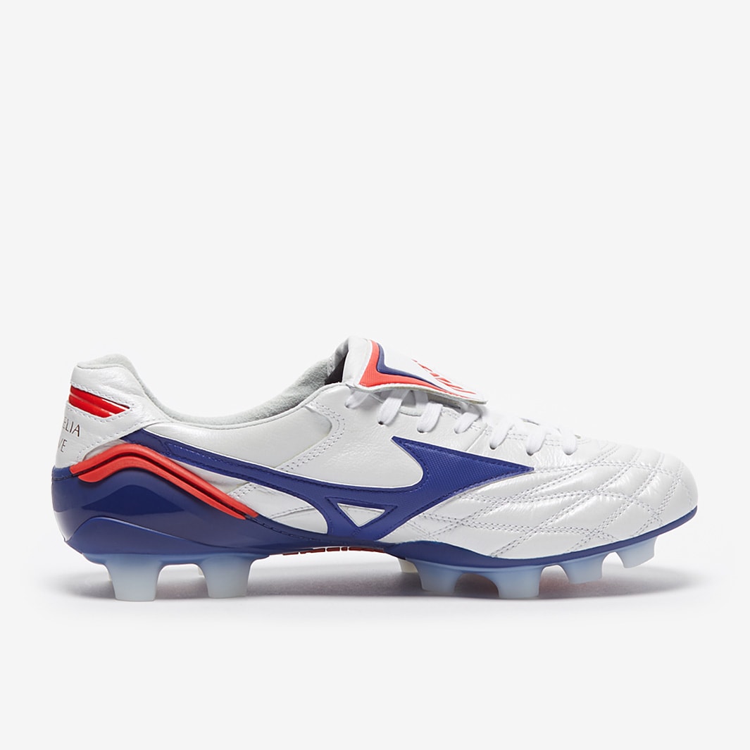 Mizuno Morelia Wave Japan - White/High Risk Red - Mens Soccer Cleats |