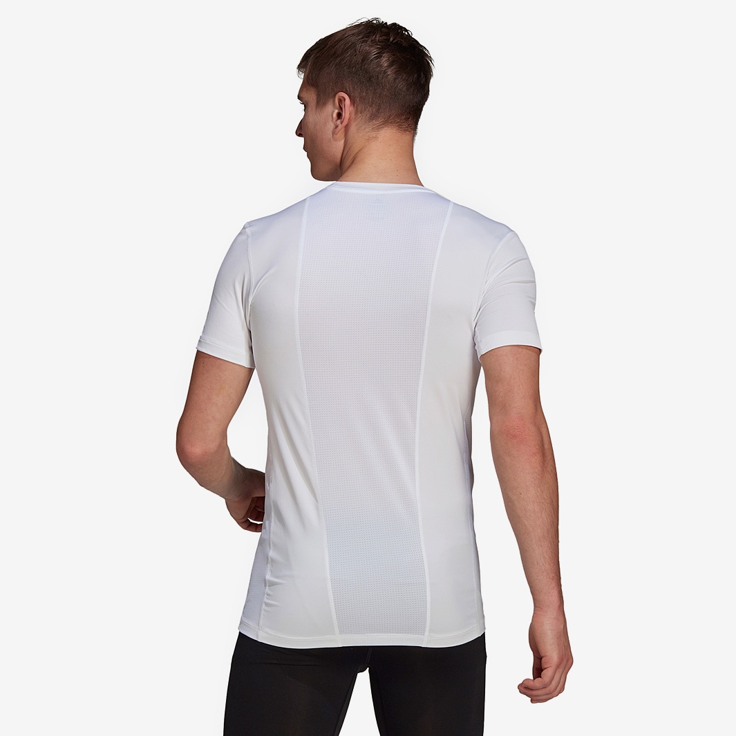 adidas Techfit Compression Short Sleeve Top - White - Mens Base Layer