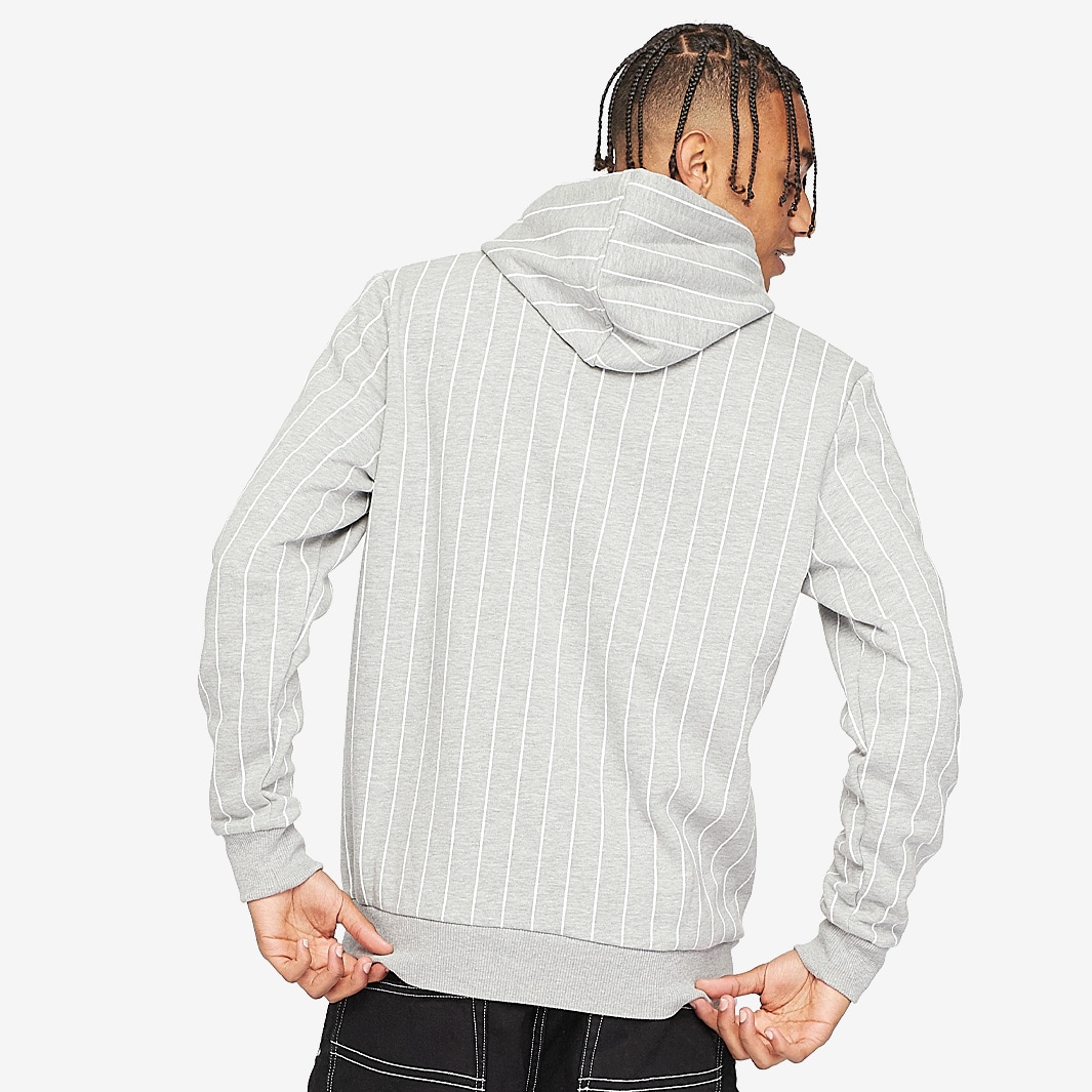 New Era Heritage Pinstripe Hoodie Grey Heather Mens Clothing