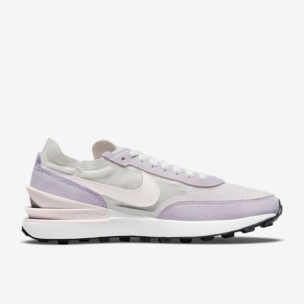 nike waffle one white gold purple