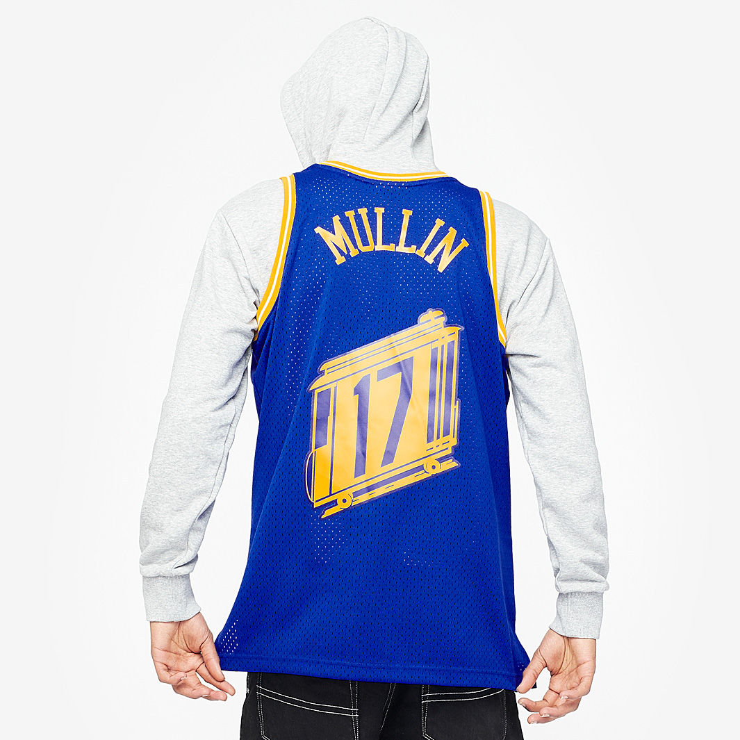 Mitchell & Ness Men's NBA Name & Number Mesh Crewneck Warriors Chris Mullin Jerseys main image 1