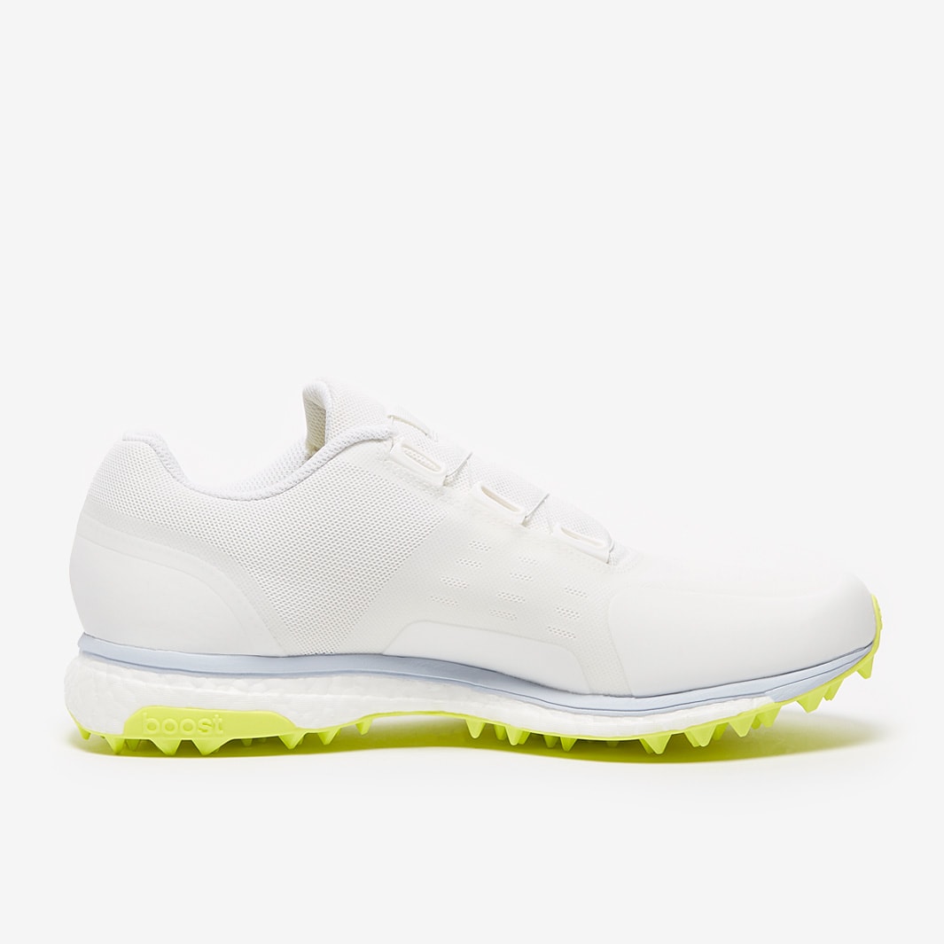 adidas 22YDS Boost Cricket Spikes White/Acid Yellow Mens Shoes