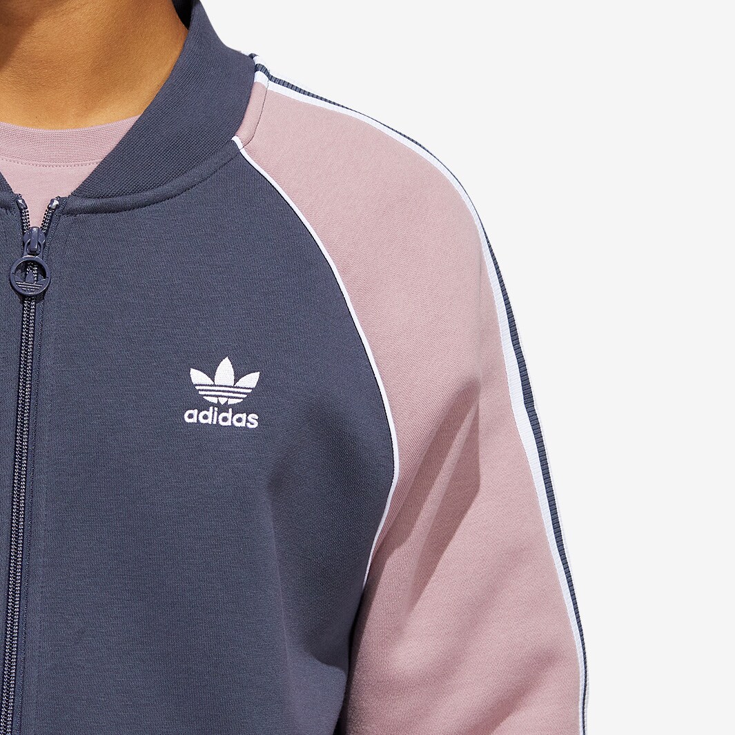 adidas Originals SST Fleece Track Top - Shadow Navy/Magic Mauve ...