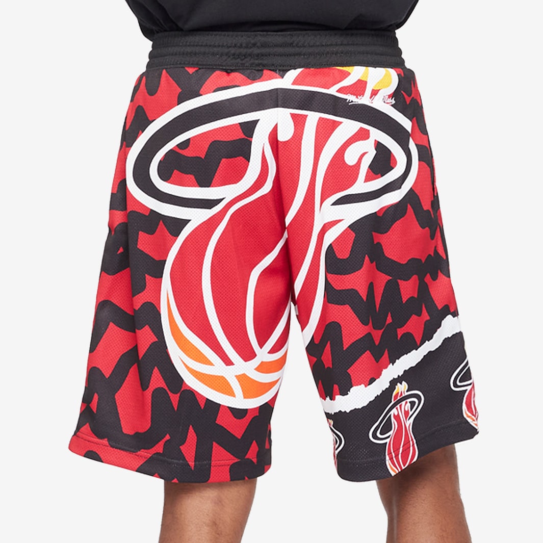 Mitchell & Ness Miami Heat Jumbotron 2.0 Sublimated Short - Black/Red ...