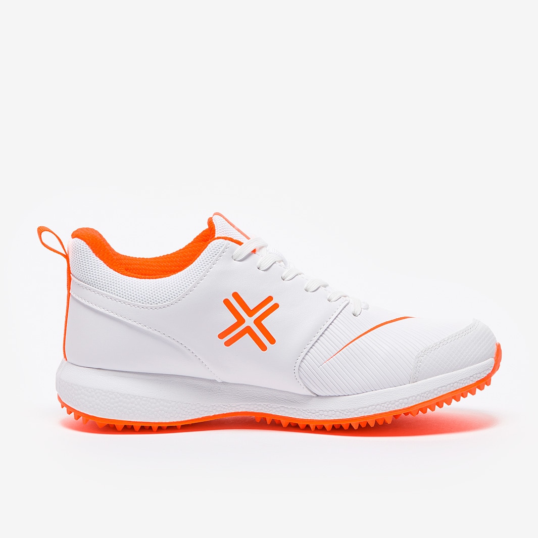 Payntr V Pimple Junior Cricket Shoe White/Orange Boys Shoes