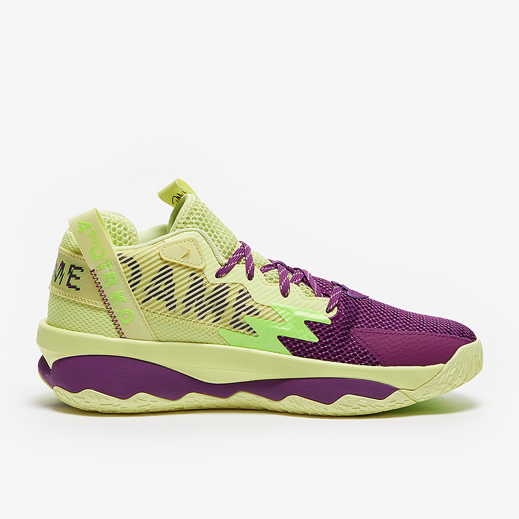 Adidas Dame 8 - Yellow Tint/Glory Purple/Signal Green - Mens  display picture 3