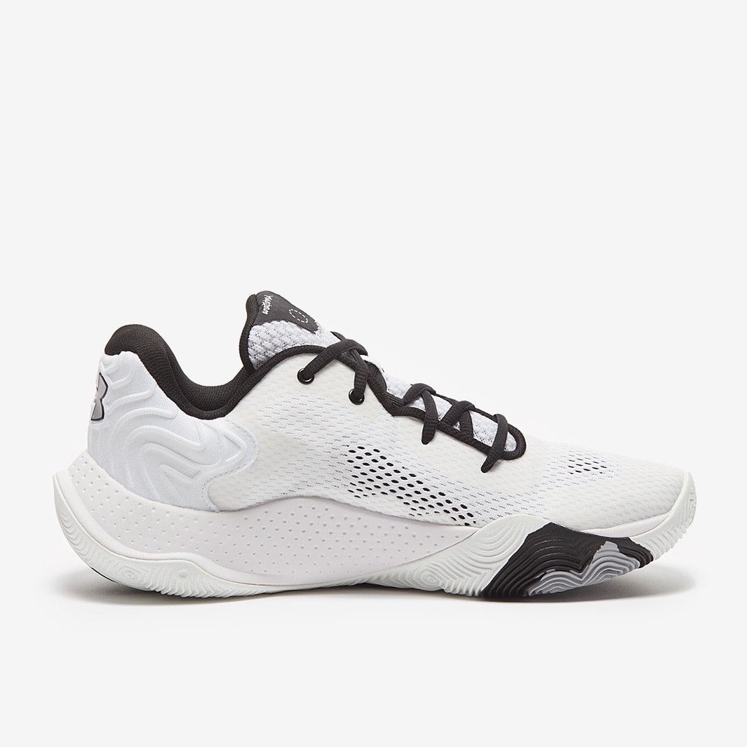 Under Armour Spawn 4 - White/White/Metallic Silver - Mens Shoes | Pro ...