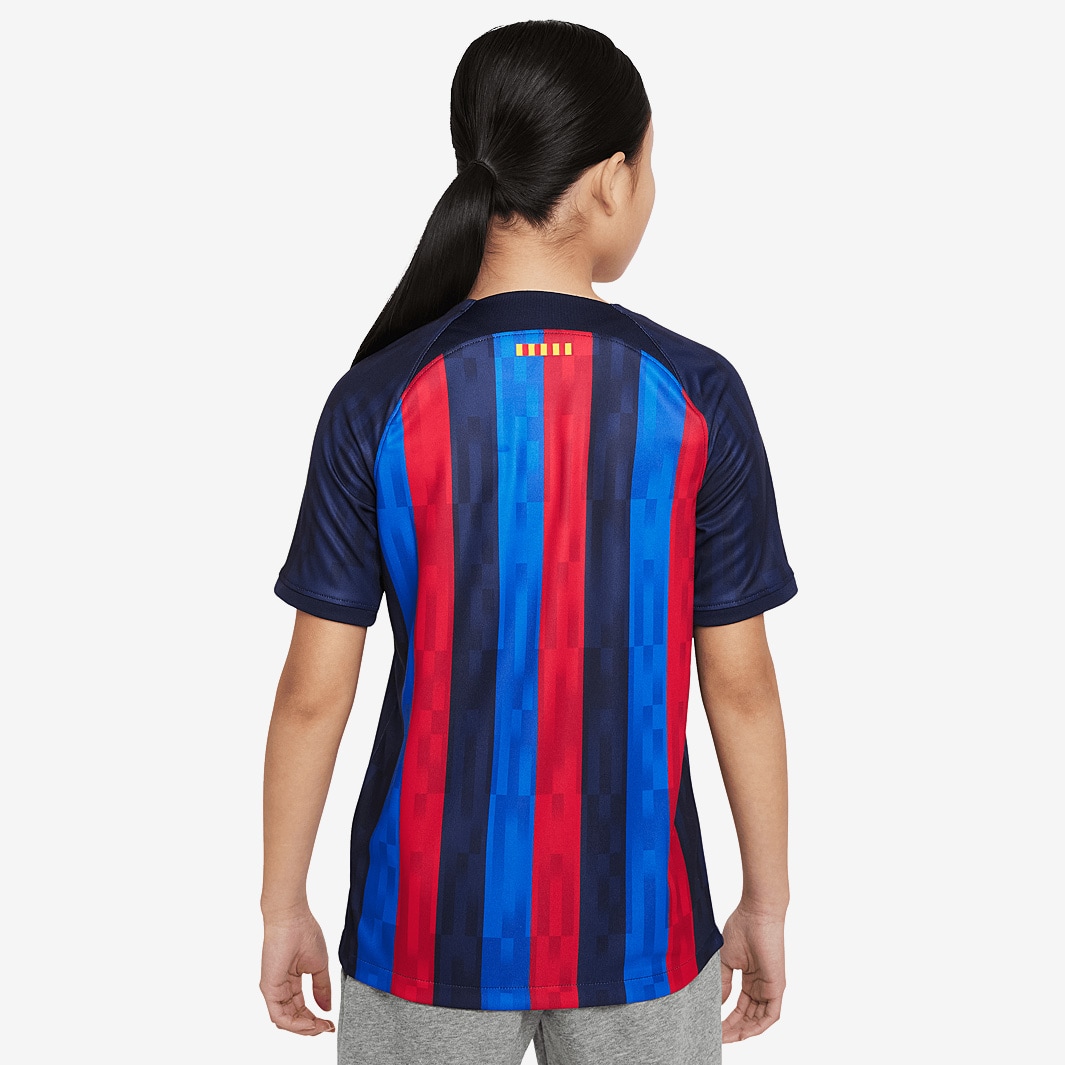 Nike FC Barcelona 21/22 Kids Home Stadium SS Jersey - Soar/Pale Ivory -  Boys Replica