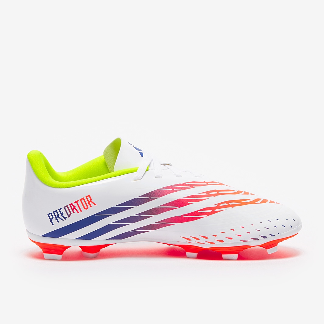 adidas Kids Predator Edge.4 FxG - White/Solar Yellow/Power