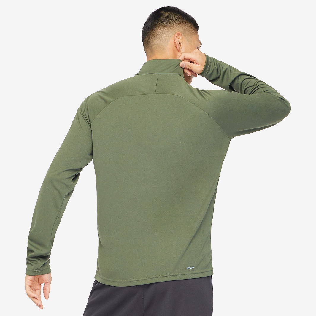 New Balance Grit knit Half Zip - Deep Olive Green - Deep Olive Green ...