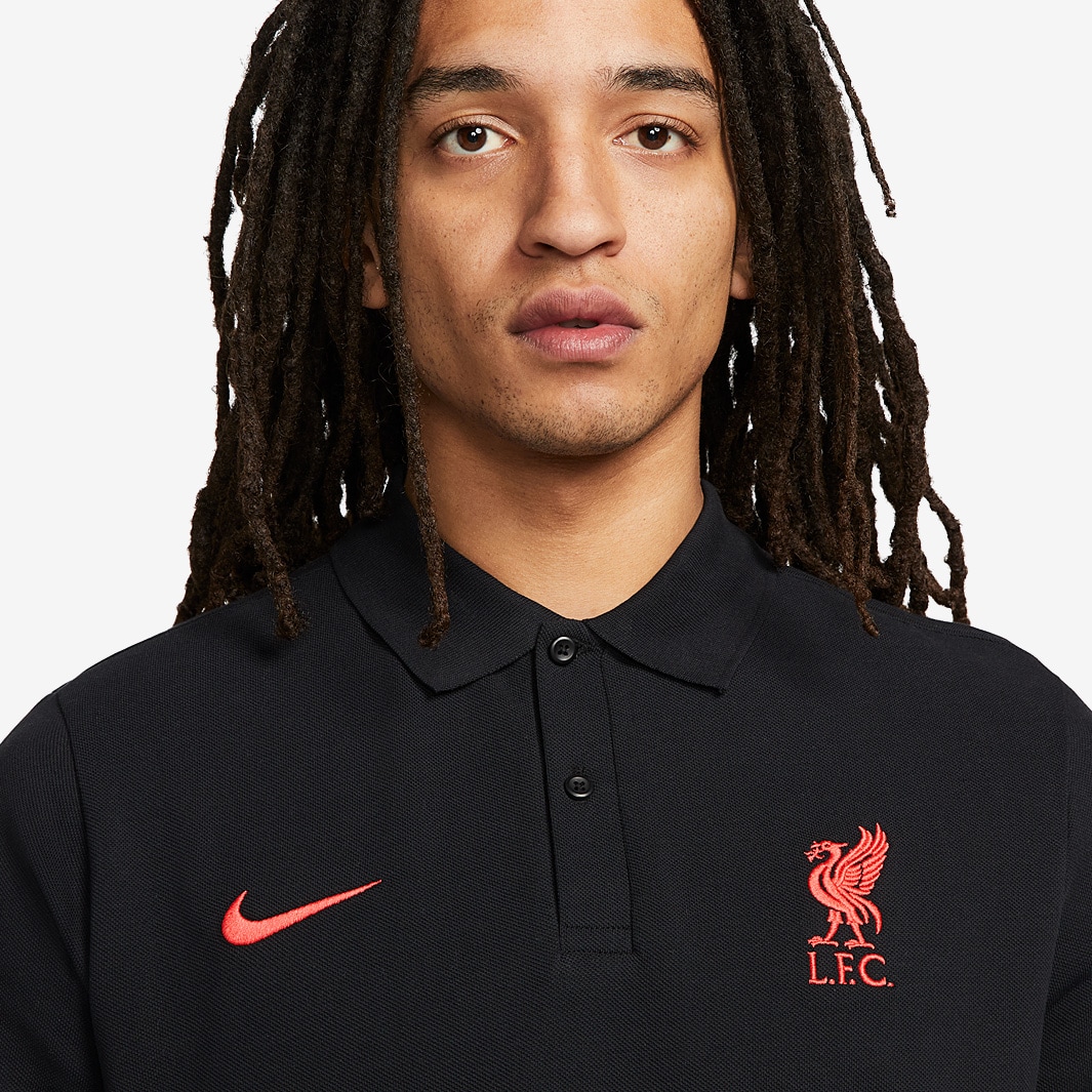 Nike Liverpool Fc 22 23 Nsw Polo Shirt Away Black Siren Red Black