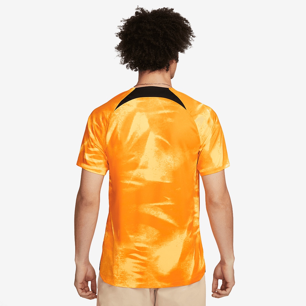 Nike Netherlands 22/23 Dri-Fit SS Home Shirt Laser Orange/Black Mens  Replica