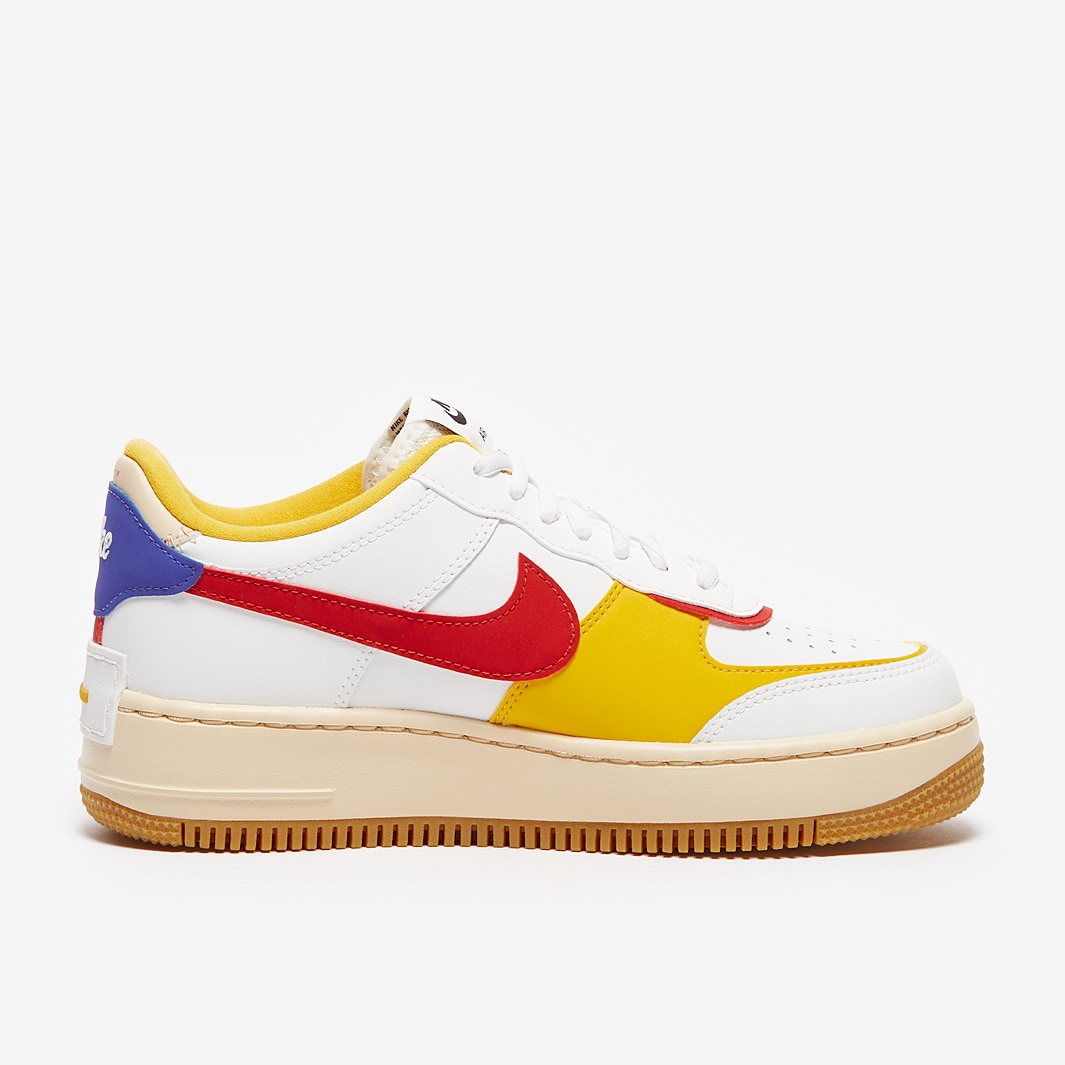 Nike yellow air force 1 swoosh tape trainers best sale