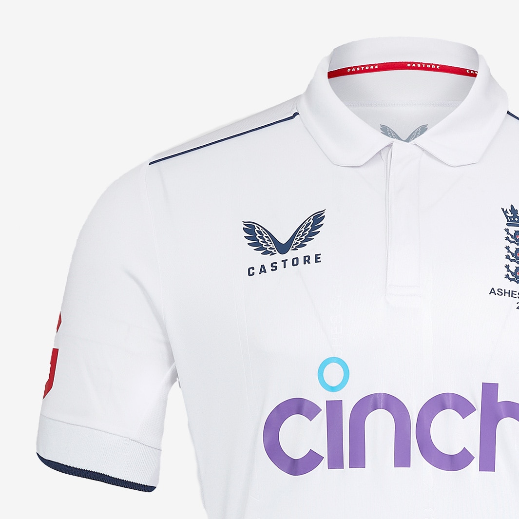 Castore ECB England Test Shirt White Cricket Replica Pro