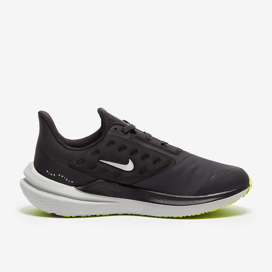 Nike Womens Air Winflo 9 Shield - Black/White-Dk Smoke Grey-Volt ...