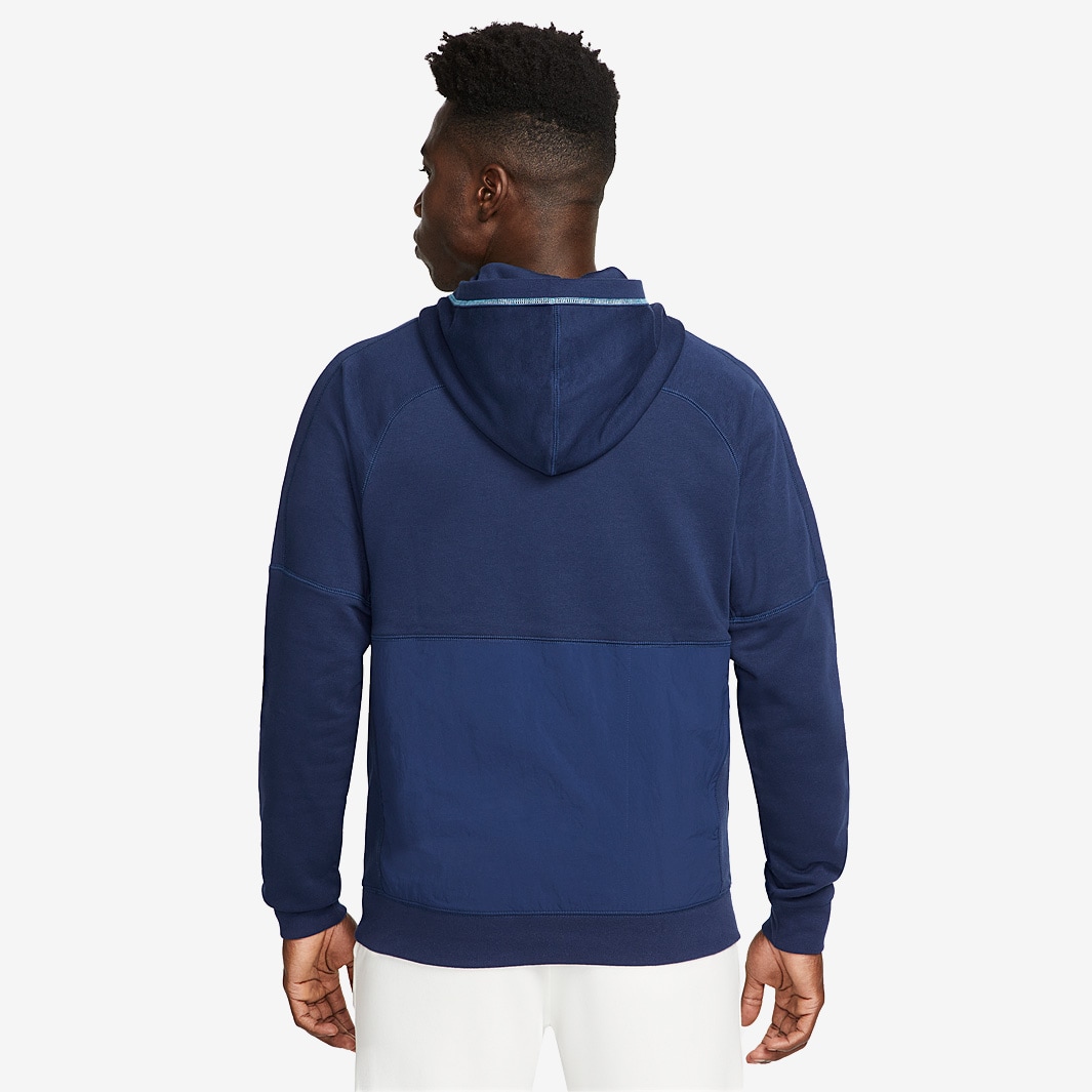 Nike England 22/23 Fleece Travel Hoodie - Blue Void/Blue Fury/Blue Fury ...