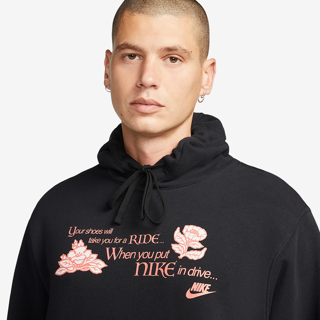 Nike Sportswear Hoodie Black Tops Mens Clothing