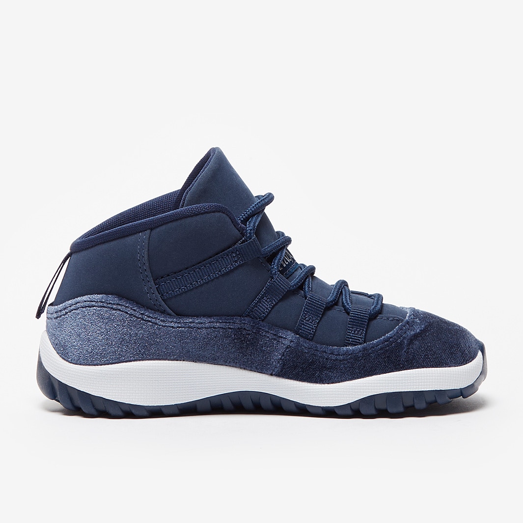 Jordan 11 Retro Toddlers TD Midnight Navy Metallic Silver White Girls Shoes Pro Direct Basketball