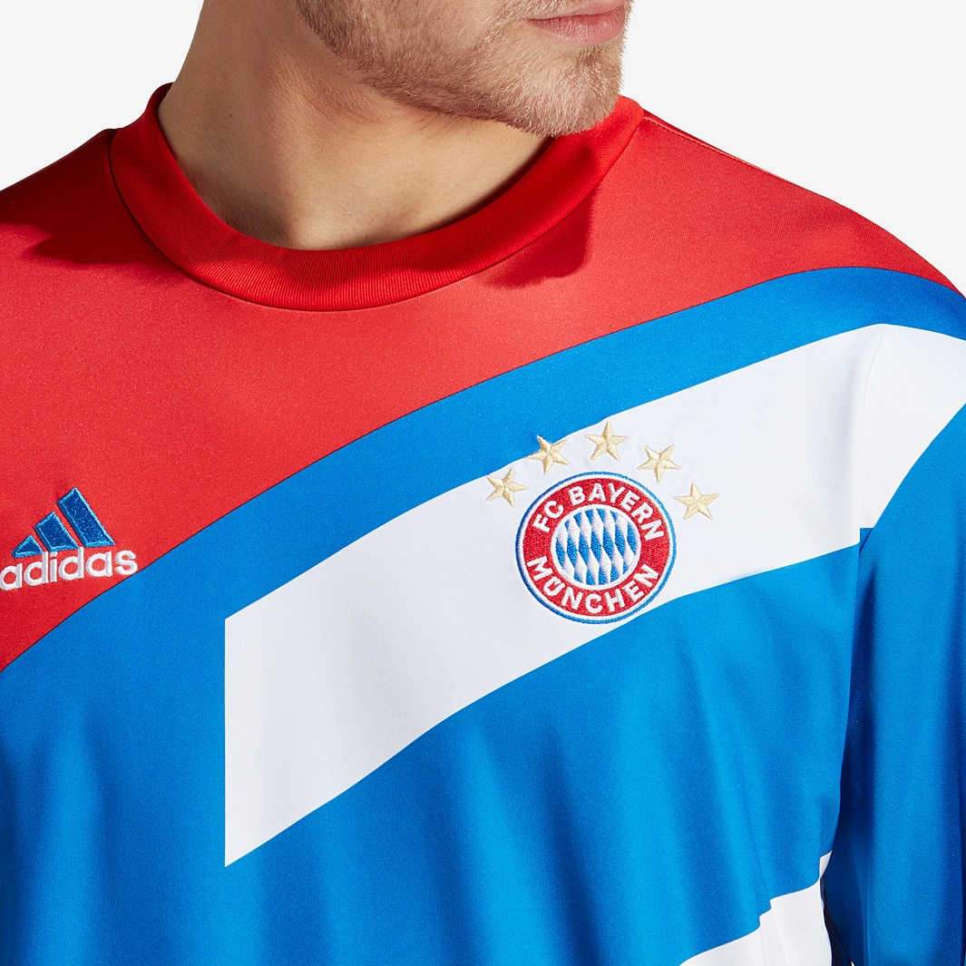 adidas FC Bayern Munich 2023 Pre-Match Warm Top - Red/Bright Royal