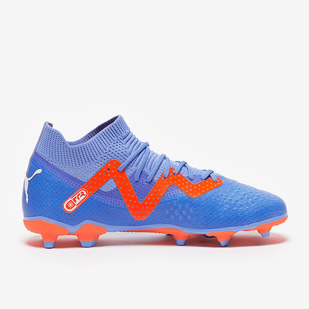 orange and blue football cleats