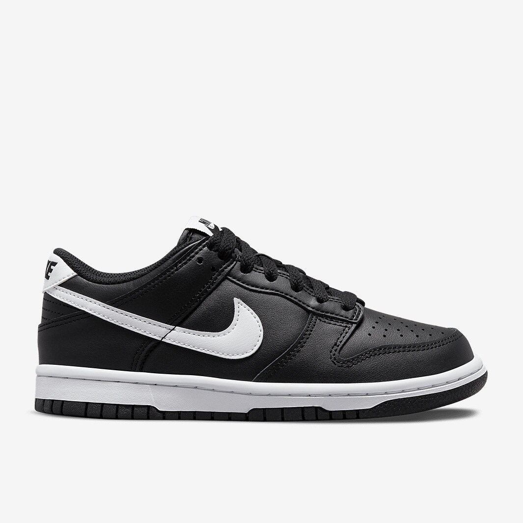 low dunks black and white youth
