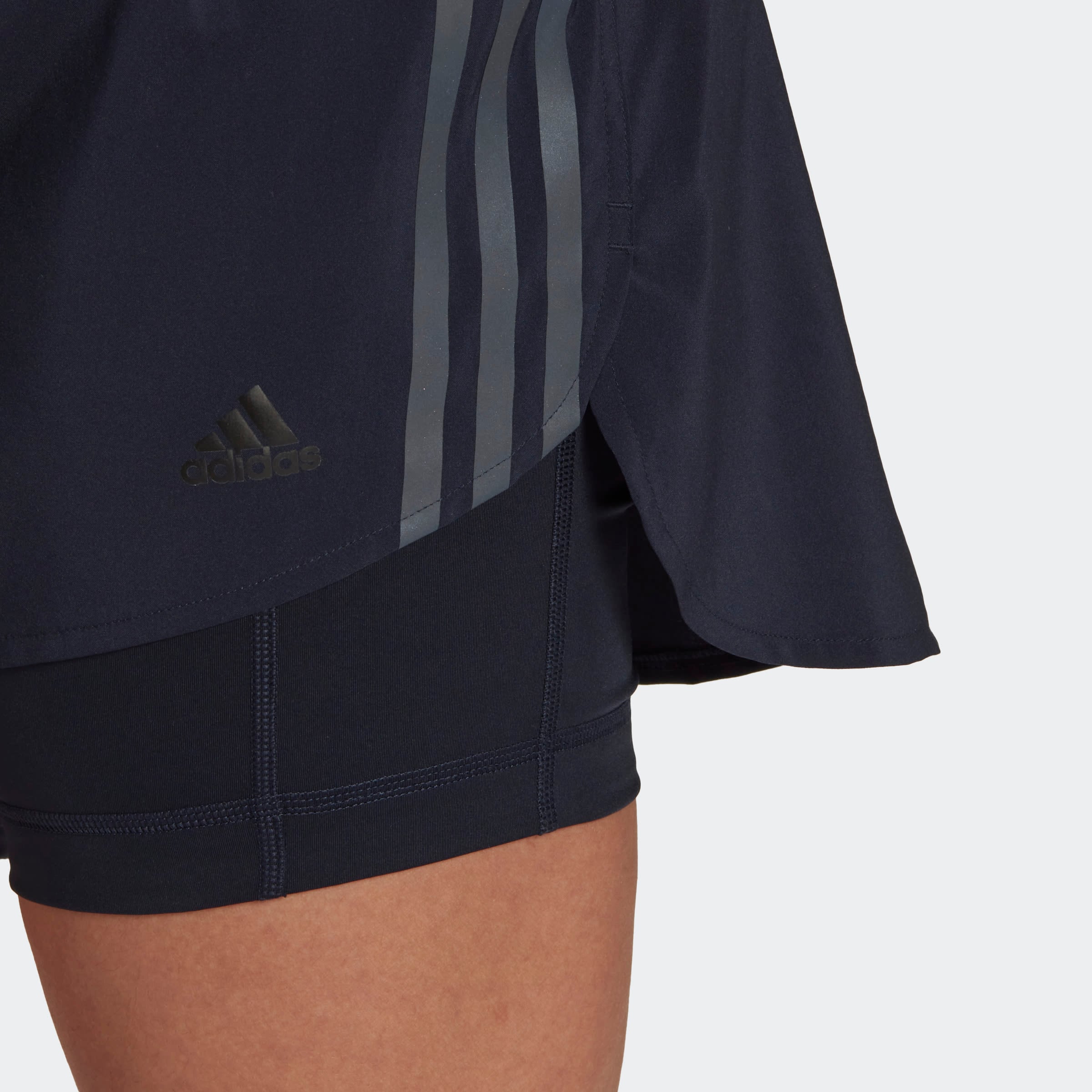 adidas Womens Run Icons 3-Stripes Running Skort - Legend Ink - Womens ...