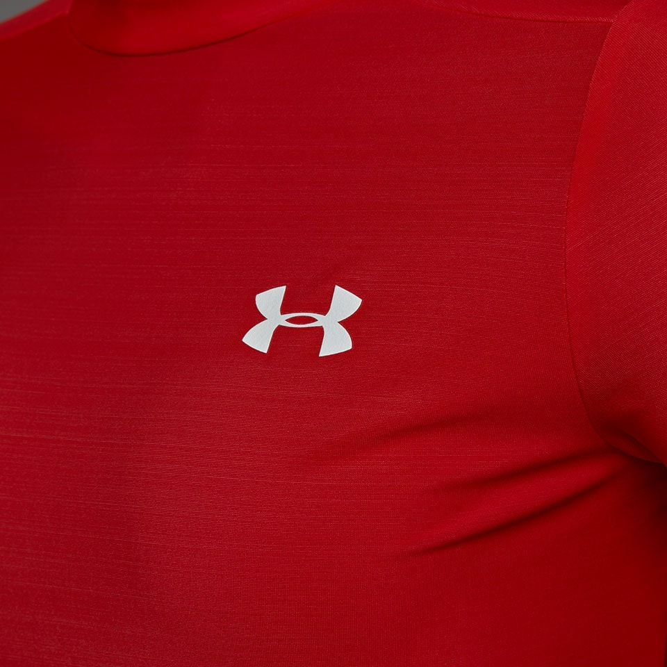 Under Armour HeatGear Junior Short Sleeve Full Tee Red Rugby Base Layer