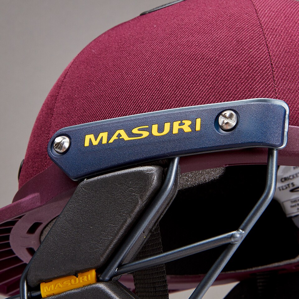 Masuri VS Test Steel Helmet Batting Equipment Maroon