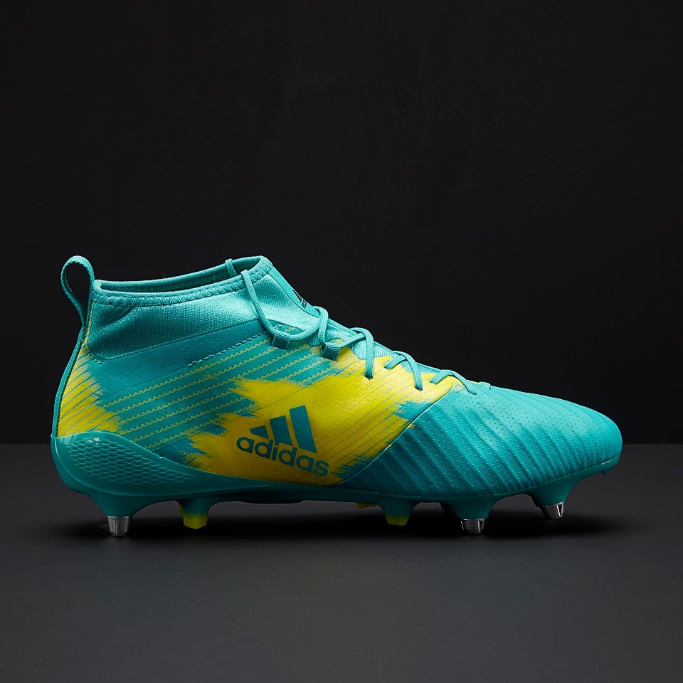 adidas Predator Flare SG Mens Boots Soft Ground Hi Res Aqua Core Black Shock Yellow Pro Direct Rugby