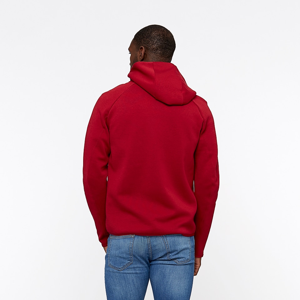 mens red nike tech fleece hoodie