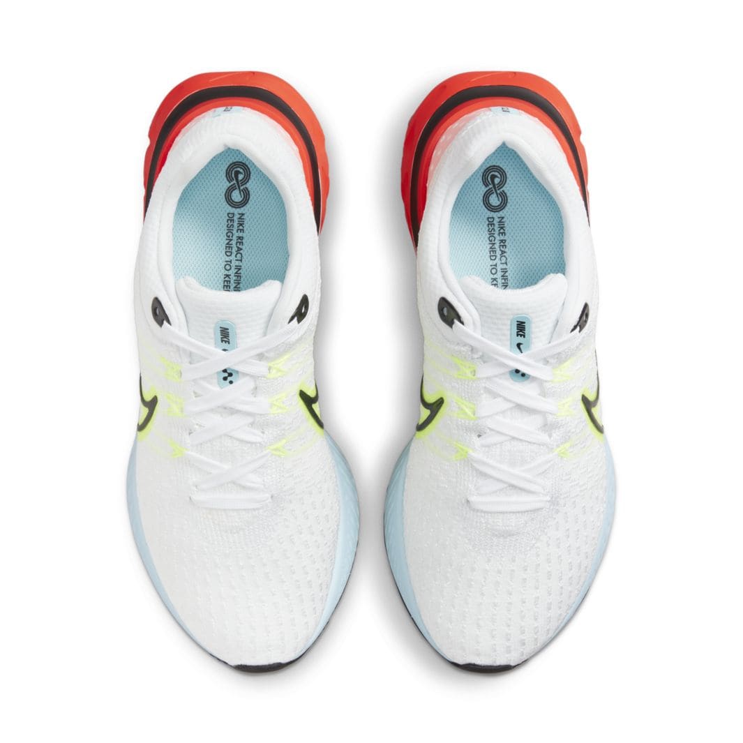 Nike Womens React Infinity Run Flyknit 3 - White/Black-Volt-Bright ...