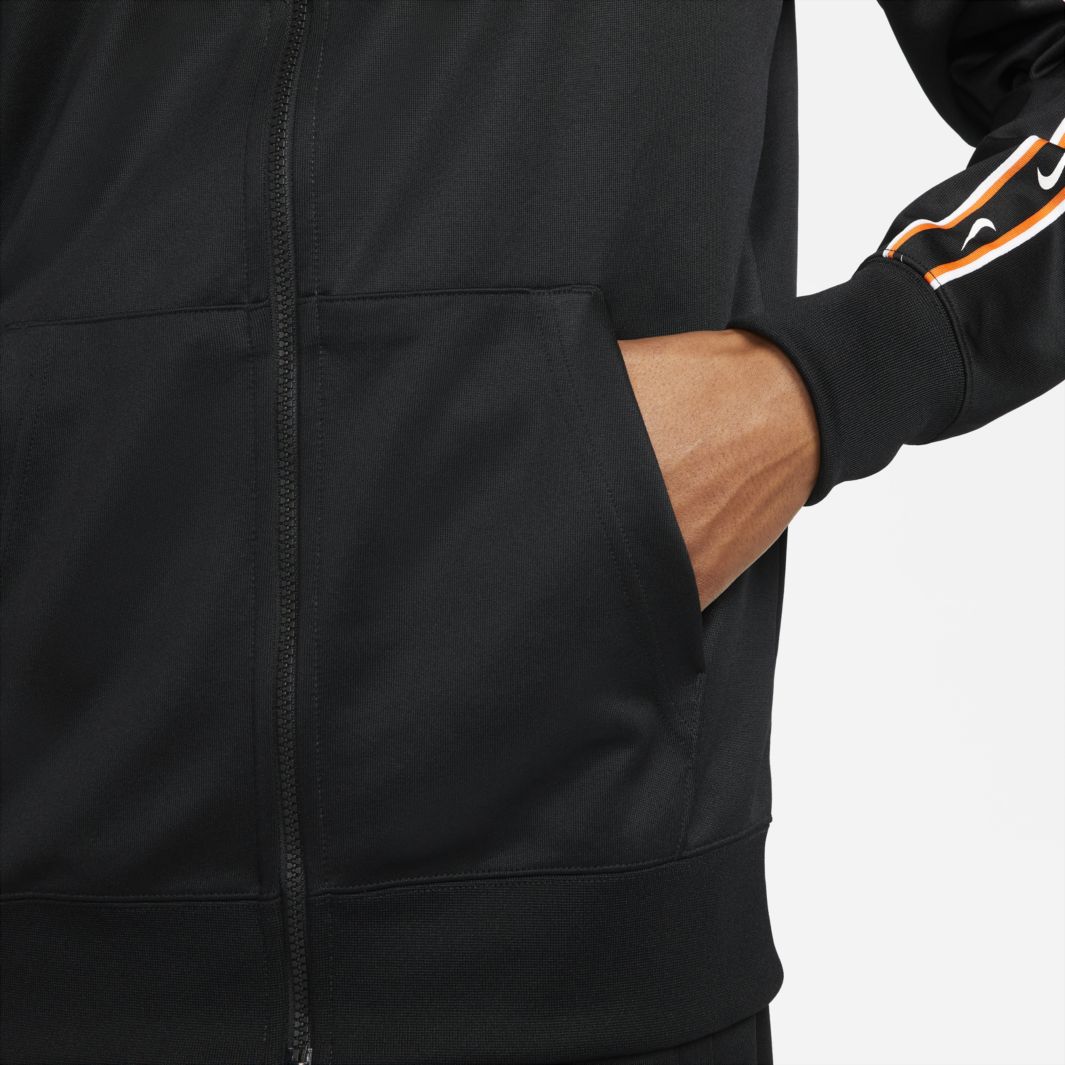 Nike Sportswear Repeat Full-Zip Hoodie - Black/Dark Smoke Grey/White ...