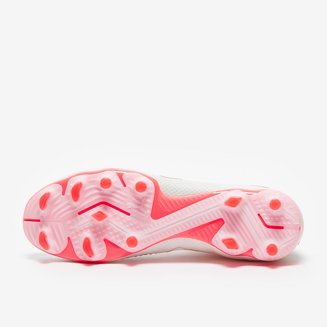 Puma Future Pro FG/AG - Puma White/Fire Orchid - Mens Cleats |