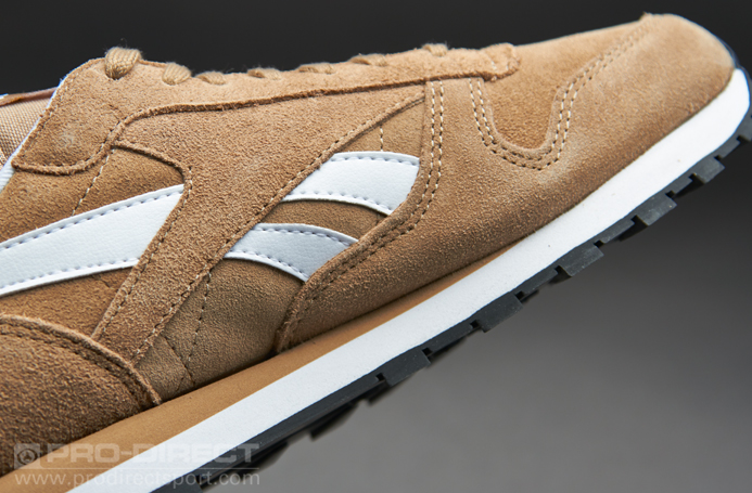 Mens Shoes - Reebok CL Leather Suede - Walnut / White / Black / Gold ...