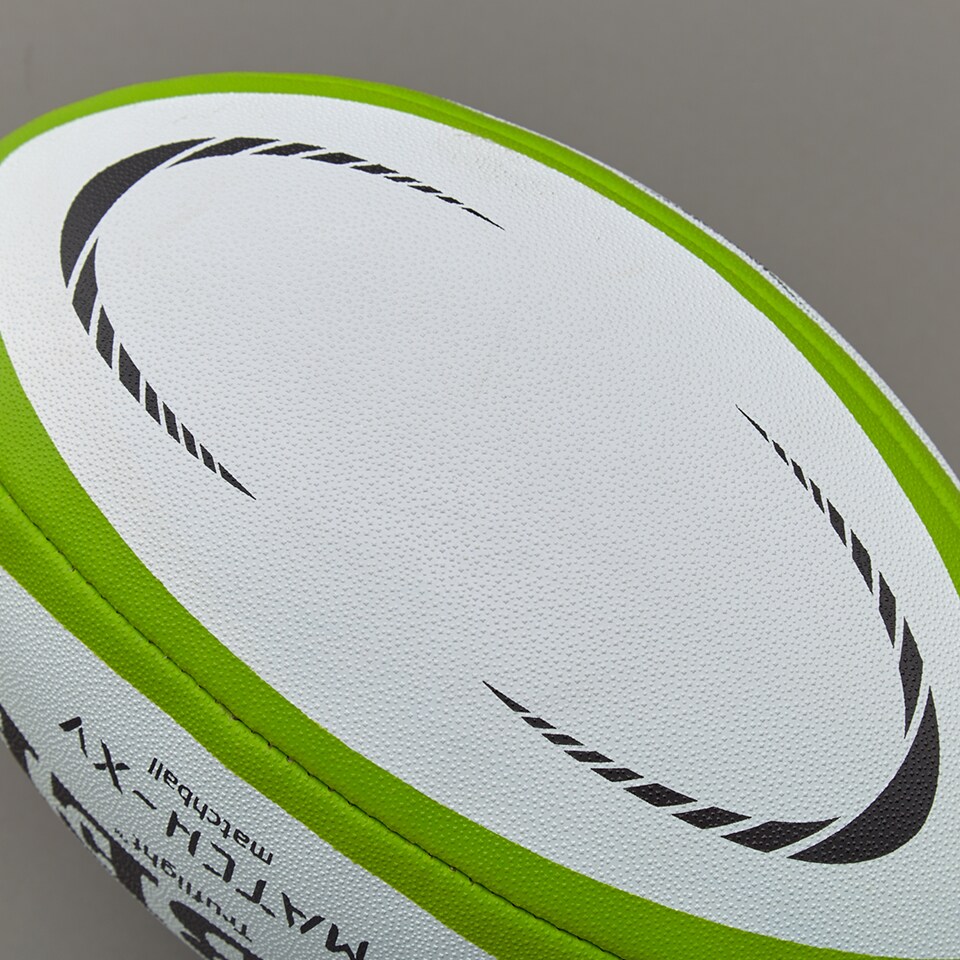 Gilbert Match XV Rugby Match Ball - White/Green - Rugby